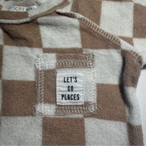 🧸 Grayson Mini Newborn 2-Piece Outfit • Beige Checkered Top & Shorts • Unisex NB